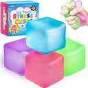 4 Pack Stress Cube, Slow Rising Ice Cube Stress Balls for Adults Kids, Sensory Fidget Toy for Anxiety Relief, Square Shape Squishy Balls for Classroom Prizes, Nice Cube Squishy for Party Favors