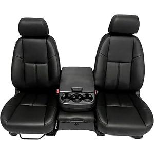 Katzkin Black Leather Seat Covers for 2010 2011 2012 2013 Chevrolet Silverado Crew Cab LT