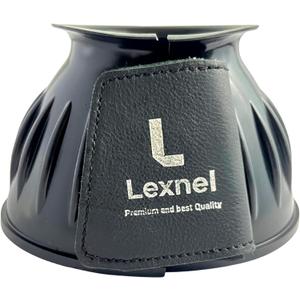 Rubber Horse Bell Boots  Durable Overreach Protection & Secure Hook-and-Loop Closure (L-Black)