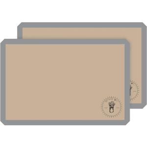 Silicone Baking Mats, Full size, Baking Sheet Liners, Pack of 2, Oven Safe, 17 x 25 inch, Non-Stick, Silicone Baking Sheet Liner, Perfect For Baking Macarons Cookies And Cakes (Gray)