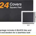 Mat Block EVA Exercise Floor Mats: Interlocking Foam Tile Performance Mats - 6 Tiles (Area: 24 SQ FT) 1/2 inch Thickness, EVA Home Gym Exercise Floor Mats for All Exercises or Equipment, Black