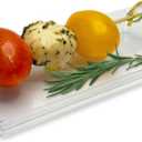 50ct Small 5" Clear Rectangle Mini Dessert Plastic Plates | Disposable Tiny Appetizer Serving Tray | Recyclable Clear Plastic Plates | Perfect for Mini Appetizer Plates for Parties, Weddings CMJJ