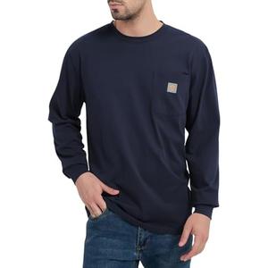 Kecols Men's Loose Fit Heavyweight Work Long Sleeve T-Shirts Comfort Pocket Tee(Regular&Tall), Large
