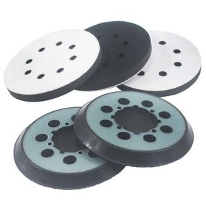 5 Inch Hook and Loop Backing Pad and 8 Holes Soft Density Interface Pads Hook and Loop 5" Sponge Cushion Buffer Backing Pad (Set of 5)