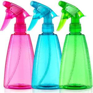 Bealee Spray Bottles 3-Pack, 16 Oz, Mist & Stream, Plastic Water Spray Bottle for Hair, Essential Oils, Plants, Cleaning Solutions, BBQ, Cat Dog Correction Behavior - Leak Proof - Empty Spray Bottles (Red, Blue, Green)
