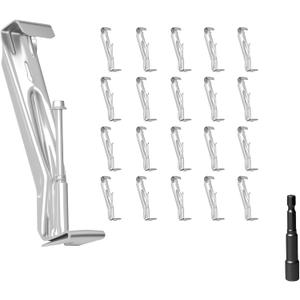 20 Pcs 5 Inch Heavy-Duty Gutter Hangers, Rain Gutter Hangers with a Pre Inserted Rust Resistant Screw, Stainless Steel Supports - Rustproof, Easy Installation for 5 K-Style & Half-Round Gutters