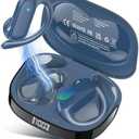 DUSONLAP Open Ear Earbuds, Bluetooth 5.4 Wireless Earbuds with Ear Hooks, 32H HiFi Stereo Open Ear Headphones with Clear Calls, IPX7 Lightweight Air Conduction Headphones, Blue