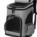 1Pc Portable Pet Backpack for Cats and Dogs Breathable Design with Venting Foldable Outdoor Carrier Casual Travel Bag for Kittens and Puppies Grey