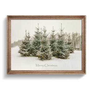 LITIVY Merry Christmas Decorations 12" x 16" Christmas Tree Framed Wall Art Indoor Vintage Rustic Unique Xmas Gifts For Table Wall Farmhouse Mantel Home Decor (Brown, 12x16 In)