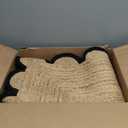 Hand Woven Farmhouse Jute Area Scalloped Rug Natural Scallop Pattern Jute Bohemian Base Green Trim Rug (Green, 2'x6')