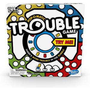 Hasbro Gaming Trouble Kids Board Game, Pop-o-Matic Trouble Game, Kids Games for 2-4 Players, Family Board Games for Kids, Kids Gifts, Ages 5 and Up, Packaging May Vary