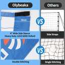 Portable Outdoor Volleyball Net Set for Backyard Beach with Adjustable Poles, Soft PU Volleyball & Pump, Carry Bag and Durable Anti-Sagging Net