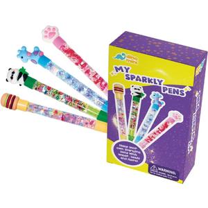 DINO MINI My Sparkly Pens - DIY Pen Creation Set with 7 Custom Decorations and 4 Toppers - Creative Art and Craft Kits for Kids - DIY Crafts for Kids - Back to School Gifts for Tweens