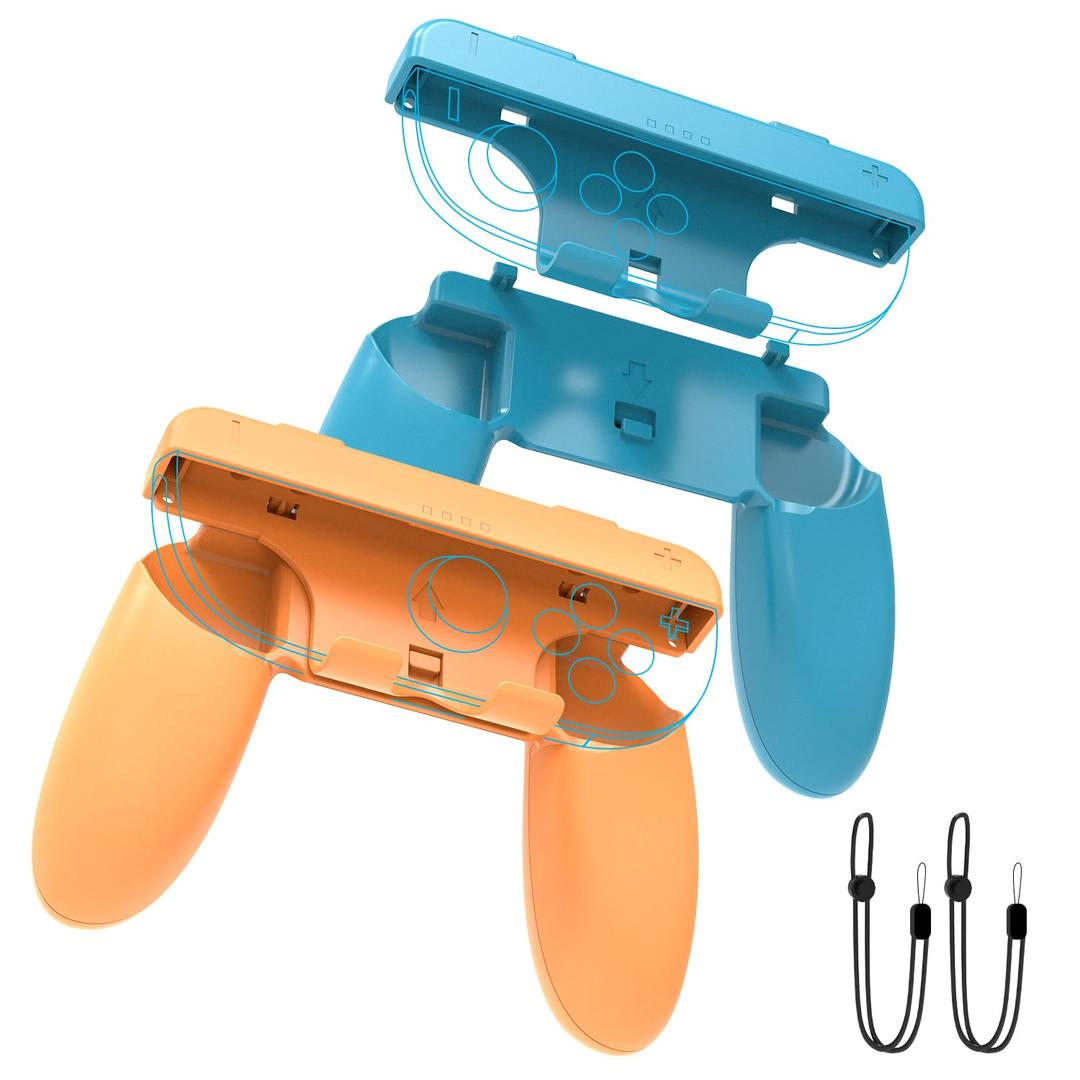 ALAFLY 2-in-1 Grips Compatible with Nintendo Switch 2 Joycons for Fitness Boxing, Anti-Slip Wrist Strap & Wear-Resistant Handle for Switch2 2025