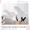 3 Pairs Women's White Ruffled Lace Frilly Anklet Socks White Bobby Socks with Retro Black Back Bow for Skirts (White)