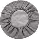 Round Floor Pillow Cover Tatami Floor Cushion Cover Straw Japanese Futon Cover Meditation Seating Ottoman Throw Cover Protector for Living Room Indoor Outdoor Gray,19.69 inches (Grey)
