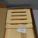 4 Tier Wooden Tray Dividers for Cabinets, Kitchen Vertical Baking Sheet Organizer, Storing Pans, Baking Trays, Cutting Board (16.7" W x 8.9" H x 12.4" D)