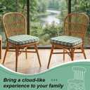 Geetery D-Shaped Checkered Chair Cushion for Dining 17"x16"x2" Thick Buffalo Plaid Non-Slip Chair Pad with Ties and Removable Cover for Home Outdoor Patio Room Indoor Seat Cushion (Sage Green)