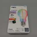Feit Electric Smart LED Light Bulb, 40W Eq, Color Changing, Dimmable, Works with Alexa & Google Home, Wi-Fi Enabled, Straight Filament Glass Design, 90+ CRI, 15,000-Hour Lifetime, A1940/CL/RGBW/FIL/AG