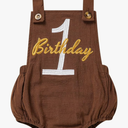 Baby Boys Girls 1st Birthday Romper Baby First Birthday Outfit Boy Solid Color Jumpsuit Cake Smash Outfit 9-12months