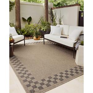Loloi Chris Loves Julia Providence Collection PRC-01 Natural/Charcoal 9'-2" x 13', .12" Pile Height, Indoor/Outdoor Area Rug