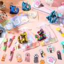Nosiny 108 Pcs Cat Themed Party Favors Birthday Decorations Include Cat 4 in 1 Ballpoint Pens Keychain Sticky Note Resin Figurines Stickers Organza Bags for Goodies Bags Stuff Rewards