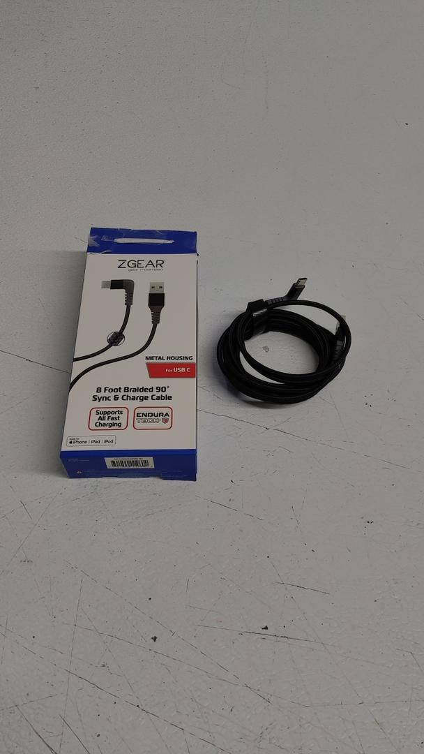 ZGear 8 Foot Braided 90° Sync & Charge Cable for USB-C