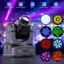 2PCS 60W LED Moving Head Light Stage Lights with Remote Control 8 GOBO 8 Colors Spotlight by DMX Controlled 11 Channel with Sound Activated for Disco Club Party Stage Lighting Shows