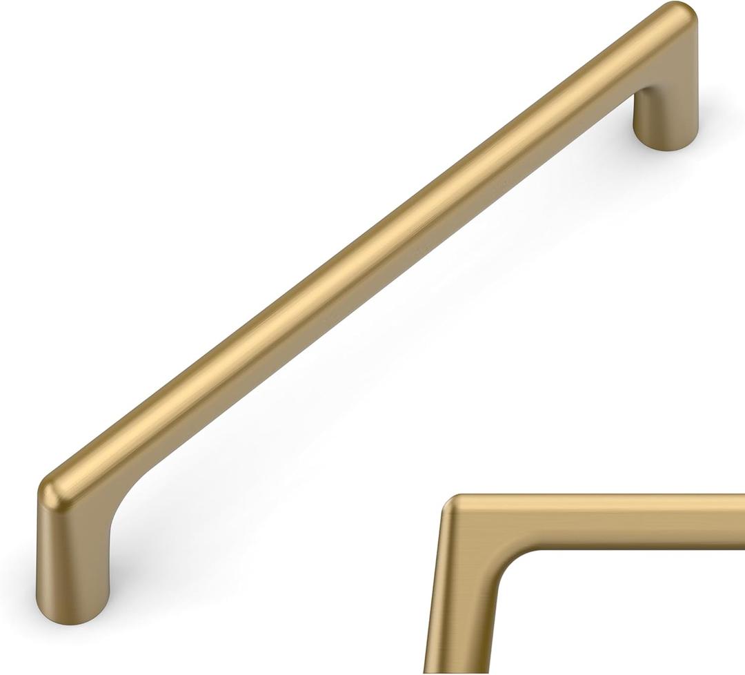 Amerdeco 10 Pack Champagne Bronze Cabinet Pulls 5 Inch(128MM) Hole Centers Kitchen Cabinet Handles Hardware Kitchen Handles for Cabinets Cupboard Handles Drawer Pulls ZH0041