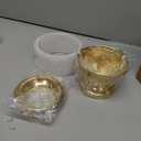 Pure Brass Akhand Jyot Diya with Borosilicate Glass Cover - Medium Size Adjustable Wick Lever 250ml Oil Capacity 48-Hour Burn Time Authentic Oil Lamp for Prayer and Meditation - Gold