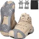 Crampons Anti-Slip Ice Cleats for Boots Shoes Shoe Spikes Snow Grips Cleats for Ice and Snow Anti-Slip Rubber Traction Cleats for Hiking Fishing Walking (Medium)