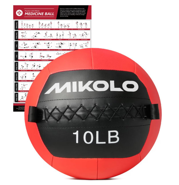 Mikolo Medicine Ball, Wall Ball,Soft Medicine Ball Set,Slam Ball for Core Training, Strength Workouts -Multi-Weight 10lbs 20lbs Exercise Balls for Home Gym, Functional Fitness (10LB)