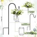 Thiccywoov 8 Sets Wedding Aisle Decoration Include 16 oz Rose Daisy Hanging Mason Jar 32 Shepherds Hooks Rustic Mason Jar with Faux Rose and Daisy for Outdoor Wedding Isle Ceremony Decorations