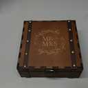 OurWarm Wooden Wedding Keepsake Box, Mr Mrs Memory Box with Lids, Wedding Engagement Gift Decorative Storage Boxes for Couples, Newlyweds, Bridal Shower, Vintage-Inspired Chasing for Special Memories