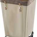 StorageWorks 160L Laundry Basket with Wheels, Large Rolling Hampers for Clothing Organizer, Dirty Clothes Basket for Hotel, Home, Closet, Dorm, Light Khaki