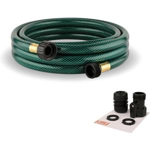 Garden Hose Short Extension for Watering  Leakproof and No Kink  1/2 Inch PVC Hose 10FT with Female and Male Fittings for Outdoor or Connection Use (Green)