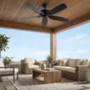 SHINEOFI 21" Fan Blades Plastic Ceiling Fan Replacement Blades Set for Outdoor And Indoor Weatherproof Wood Grain Paddles for Home Patio Bedroom,black, 20.83 x 5.51 x 0.15 inches