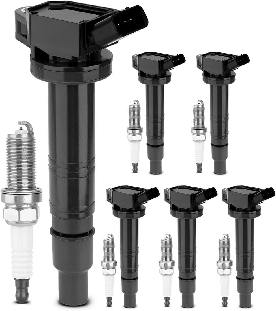 6PCS UF495 Ignition Coils & 6176 Double Iridium Spark Plug Compatible with Toyota Camry 2006-2011, Tacoma 2005-2015, FJ Cruiser 2007-2009, 4Runner 2003-2009 Replace# 90919-02248 90919-02260 5C1419