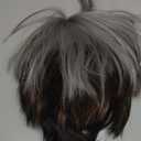 MOONSHOW Pixie Cut Wig Short Grey Wigs for Black Women Ombre Grey Short Wigs Pixie Cut Wigs with Bangs Synthetic Gray Pixie Haircut Wig for Black Women