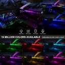 Acrylic Interior Car LED Strip Light with Wireless APP, RGB Dreamcolor 6 in 1 with 175 inches 593 LEDs Fiber Optic Ambient Lighting Kits, 16 Million Colors Sound Active Function Car Neon Lights