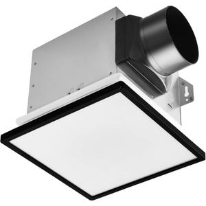 Tech Drive Bathroom Exhaust Fan with Light,80CFM 1.5Sone,Super Quiet Bathroom Ventilation Fan,1000lm Dimmable 3CCT LED Light 3000K/4000K/5000K Selectable, Energy Star Bath Fan, Decorative Black Trim