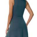 Wenlia Tennis Dress for Women with Built in Shorts Womens Athletic Dresses Active Workout Skort Dress with Pockets Peacock Blue L (Blue, L)