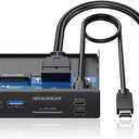 GRAUGEAR 3.5 Inch Front Panel USB C Hub, SD/microSD Internal Card Reader, 20Gbps USB 3.2 Gen 2x2, USB3.2 Type-E Key-A 20-Pin Header & USB3.0 Header & 15-Pin SATA Power Connector Required [G-MP01CR]