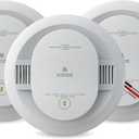 Kidde Smoke and Carbon Monoxide Detector, Hardwired with 10-Year Battery Backup, Voice Alerts, LED Status Lights, Interconnected, 85 dB Alarm, 5 inches, 30CUA10-V, 3 Pack