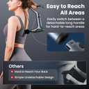 3-in-1 Percussion Massage Gun with Extension Handle, Detachable Muscle Massage Gun Deep Tissue for Back, Neck, Shoulder, Thigh Pain Relief, Portable&Quiet for Travel Gym Office-12 Speeds & 4 Heads