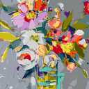 CSZPPQAF Paint by Numbers Kit for Adults Beginner, Flower Paint by Number Kits on Canvas, DIY Easy Acrylic Watercolor Wildflower Oil Painting by Numbers for Home Wall Decor 16X16inch