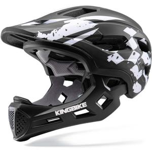 Kids Full Face Helmet Convertible Toddler Bike Helmets with Detachable Chin Guard Boys Girls 4-10 Years Skateboard Scooter Balance Bike BMX MTB Bicycle