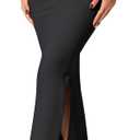 Half Shapewear Slip for Women Under Dress, Tummy Control High Waist Seamless Maxi Skirt Body Shaper (Medium, Black)