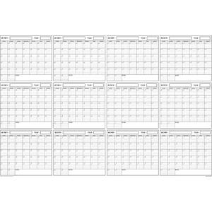 36x48 Large Jumbo Oversized Erasable Laminated Blank Annual Yearly Wall Calendar Poster, 12 Months, Reusable for Office, Academic, Home, 36x48 Horizontal