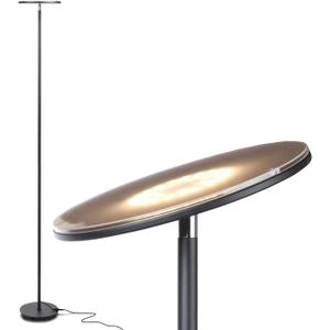 Brightech Sky LED Torchiere Super Bright Floor Lamp - Contemporary, High Lumen Light for Living Rooms & Offices - Dimmable, Indoor Pole Uplight for Bedroom Reading - Black